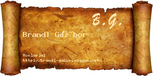 Brandl Gábor névjegykártya